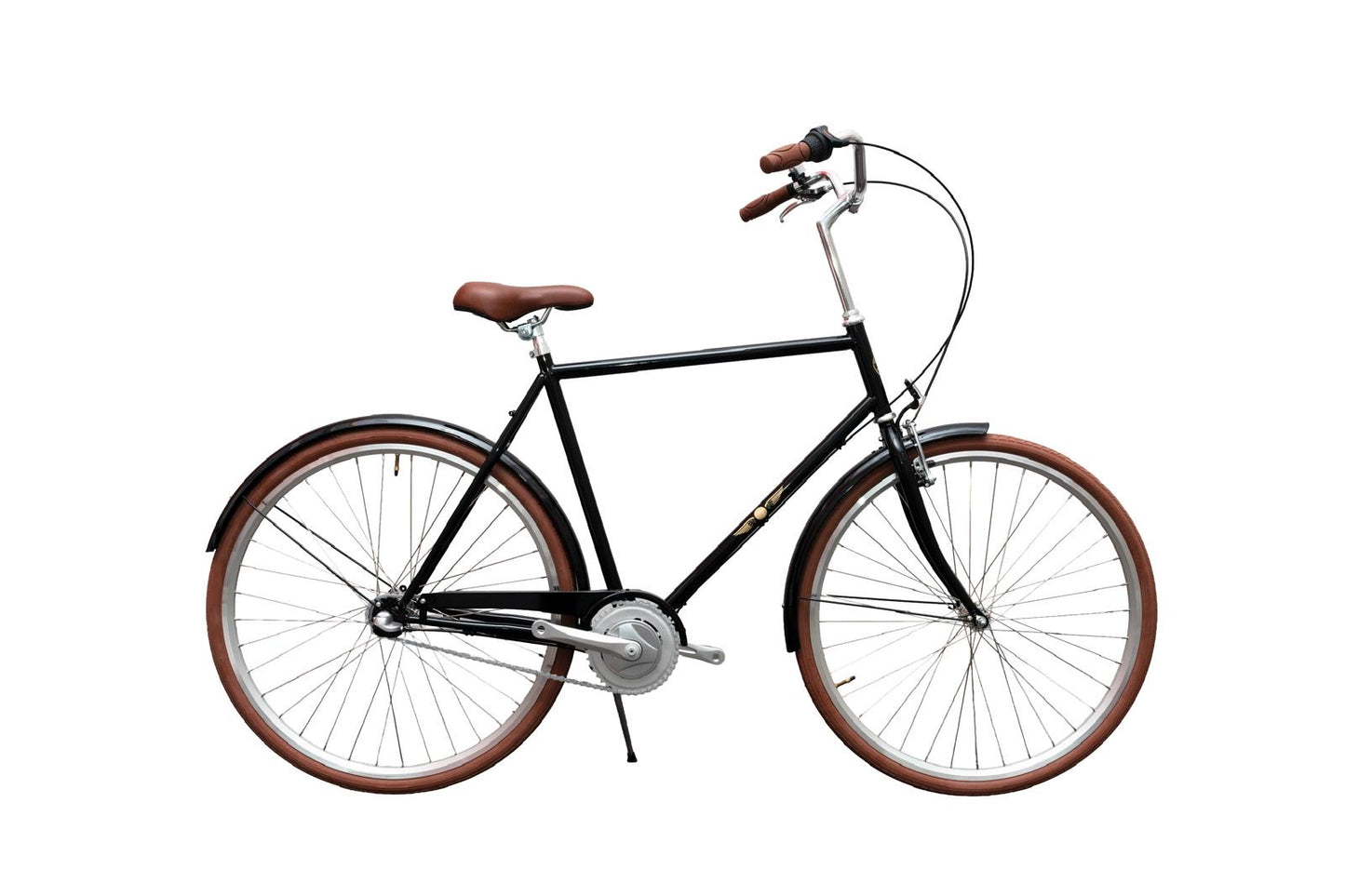 Velo Style Sort Herrecykel - Retro Design med Brune Detaljer 3 Gear